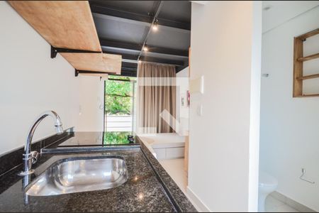 Cozinha de kitnet/studio para alugar com 1 quarto, 16m² em Vila Clementino, São Paulo