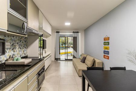 Sala e Cozinha de apartamento à venda com 1 quarto, 39m² em Campos Elíseos, São Paulo