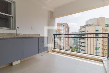 Varanda da Sala de apartamento à venda com 1 quarto, 58m² em Morumbi, São Paulo