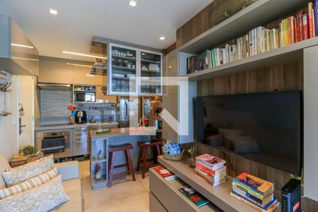 Sala de apartamento à venda com 1 quarto, 44m² em Brooklin Paulista, São Paulo