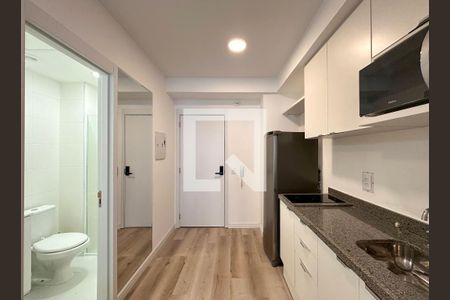 Cozinha de kitnet/studio à venda com 1 quarto, 25m² em Brooklin Paulista, São Paulo