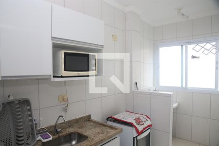 Cozinha de apartamento para alugar com 1 quarto, 48m² em Maracanã, Praia Grande
