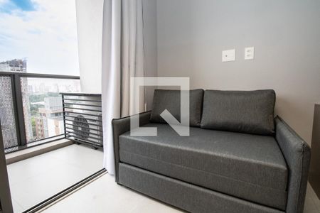 Sala, ambiente de estar  de kitnet/studio à venda com 1 quarto, 25m² em Moema, São Paulo