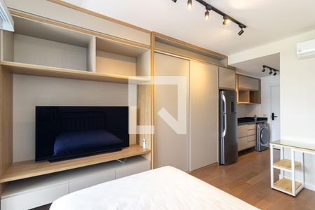 Sala e Quarto de kitnet/studio para alugar com 1 quarto, 29m² em Indianópolis, São Paulo