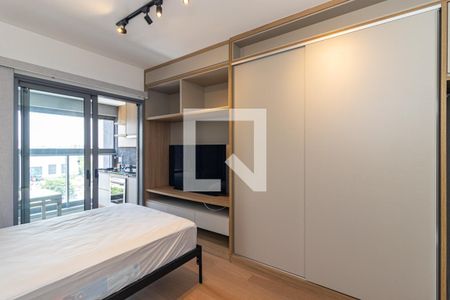 Sala e Quarto de kitnet/studio para alugar com 1 quarto, 29m² em Indianópolis, São Paulo