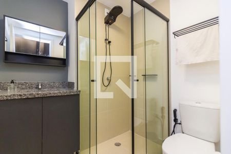 banheiro  de kitnet/studio para alugar com 1 quarto, 25m² em Pinheiros, São Paulo