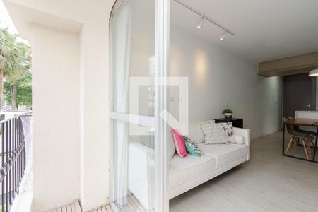 Varanda da Sala de apartamento para alugar com 1 quarto, 50m² em Brooklin, São Paulo