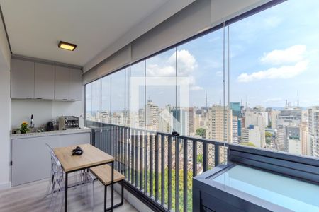 Varanda  de apartamento à venda com 1 quarto, 40m² em Paraíso, São Paulo