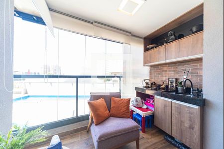 Varanda da Sala de apartamento à venda com 3 quartos, 90m² em Vila Assunção, Santo André