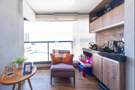 Varanda da Sala de apartamento à venda com 3 quartos, 90m² em Vila Assunção, Santo André