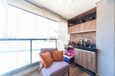 Varanda da Sala de apartamento à venda com 3 quartos, 90m² em Vila Assunção, Santo André