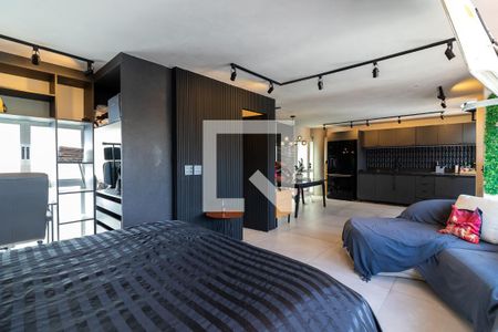 Sala e Quarto de apartamento para alugar com 1 quarto, 110m² em Jardim das Laranjeiras, São Paulo