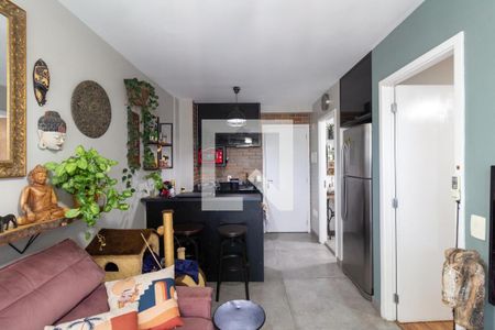 Sala e Cozinha Integrada  de apartamento à venda com 1 quarto, 35m² em Jardim Santa Teresinha, São Paulo
