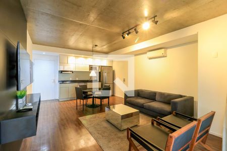 Sala de apartamento para alugar com 1 quarto, 75m² em Cidade Monções, São Paulo