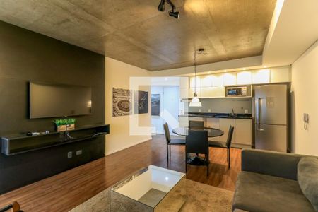 Sala de apartamento para alugar com 1 quarto, 75m² em Cidade Monções, São Paulo