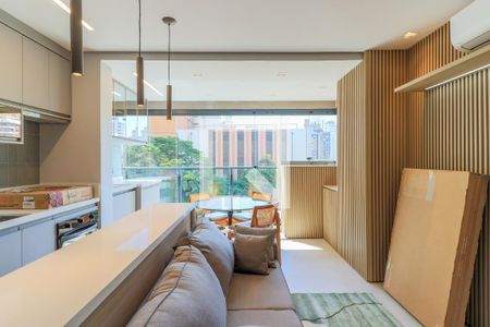 Sala de apartamento à venda com 1 quarto, 46m² em Campo Belo, São Paulo