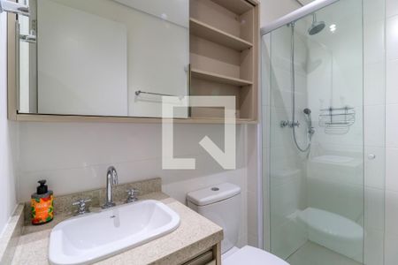Banheiro de kitnet/studio para alugar com 1 quarto, 27m² em Brooklin Paulista, São Paulo