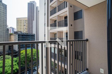 Varanda da Sala de apartamento para alugar com 1 quarto, 28m² em Bela Vista, São Paulo