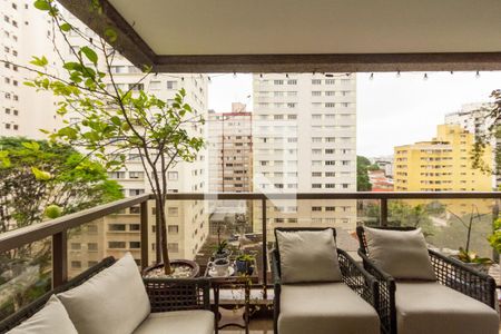 Sala varanda de apartamento à venda com 4 quartos, 200m² em Indianópolis, São Paulo