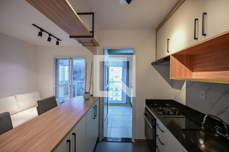 Sala/cozinha de apartamento para alugar com 1 quarto, 38m² em Vila Andrade, São Paulo