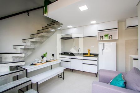 Sala/Cozinha/Área de serviço de kitnet/studio para alugar com 1 quarto, 25m² em Silveira, Santo André