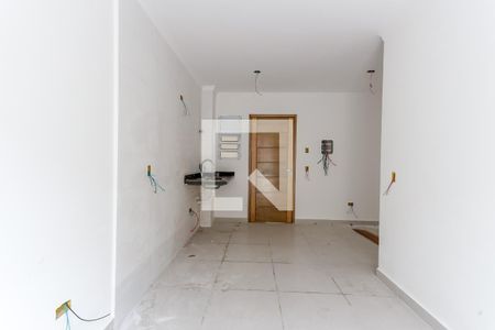 Sala e Cozinha de apartamento à venda com 1 quarto, 28m² em Parque Vitoria, São Paulo