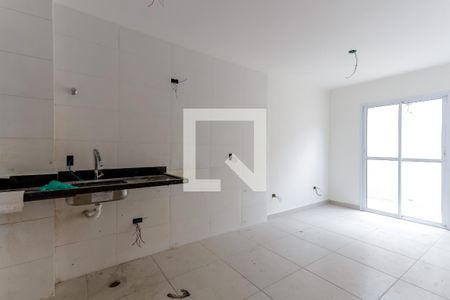 Sala e Cozinha de apartamento à venda com 1 quarto, 27m² em Parque Vitoria, São Paulo