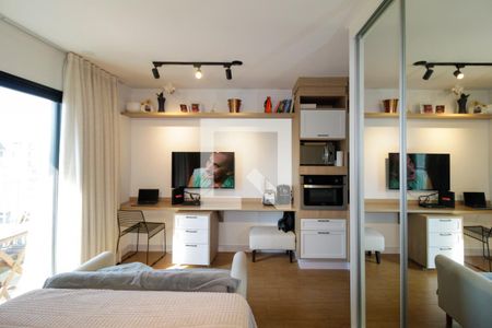 Sala/Quarto de kitnet/studio para alugar com 1 quarto, 28m² em Indianópolis, São Paulo
