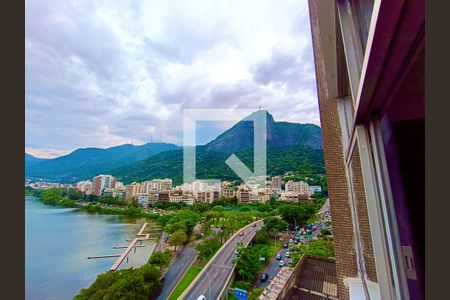 Sala vista Cristo  de apartamento à venda com 3 quartos, 110m² em Lagoa , Rio de Janeiro