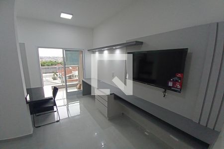 Sala - Dormitório de kitnet/studio para alugar com 1 quarto, 34m² em Ribeirânia, Ribeirão Preto