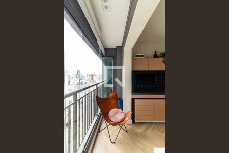 Varanda da Sala de kitnet/studio à venda com 1 quarto, 43m² em República, São Paulo