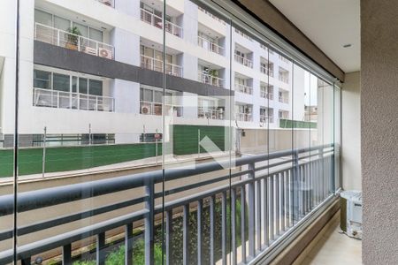 Varanda da Sala de apartamento à venda com 1 quarto, 43m² em Campo Belo, São Paulo