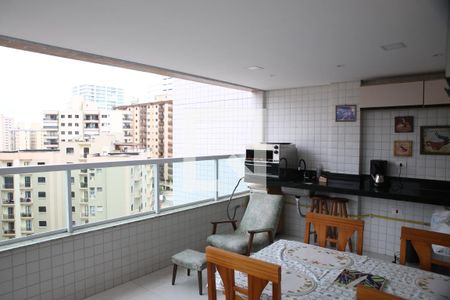 Varanda da sala de apartamento para alugar com 3 quartos, 120m² em Vila Caiçara, Praia Grande