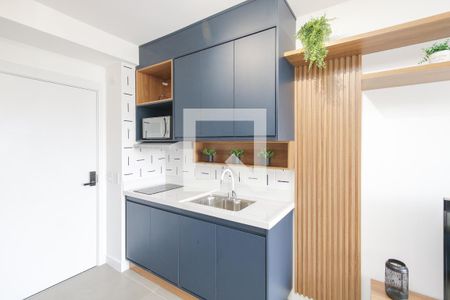 Cozinha de kitnet/studio à venda com 1 quarto, 28m² em Brooklin Paulista, São Paulo