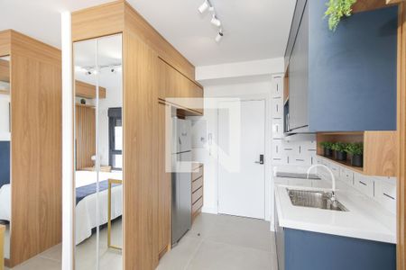 Cozinha de kitnet/studio à venda com 1 quarto, 28m² em Brooklin Paulista, São Paulo