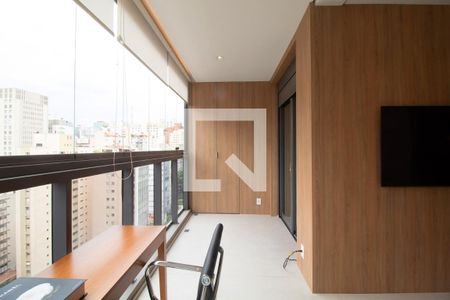 Varanda de apartamento à venda com 1 quarto, 44m² em Jardins, São Paulo