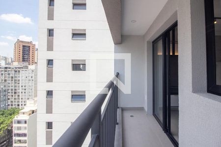 Varanda  de apartamento para alugar com 1 quarto, 27m² em Vila Buarque, São Paulo