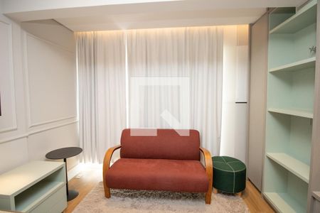 Sala, estar  de kitnet/studio para alugar com 1 quarto, 25m² em Indianópolis, São Paulo
