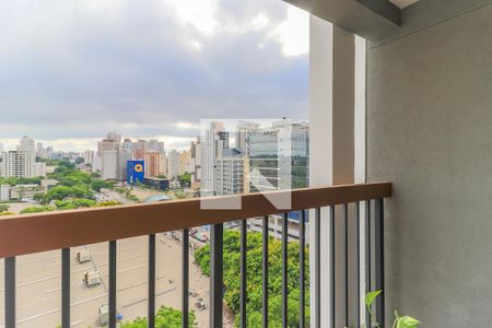 Varanda da Sala de apartamento à venda com 1 quarto, 28m² em Brooklin, São Paulo