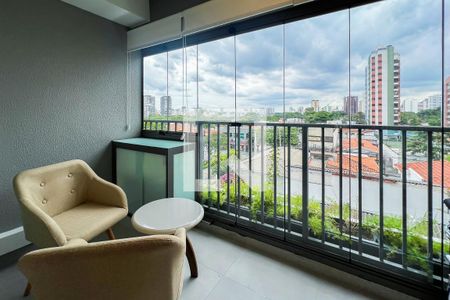 Varanda  de apartamento para alugar com 1 quarto, 30m² em Indianópolis, São Paulo