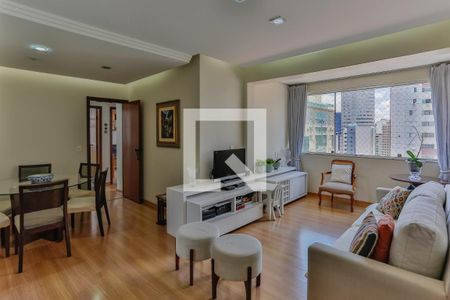 Sala de apartamento à venda com 3 quartos, 90m² em Lourdes, Belo Horizonte
