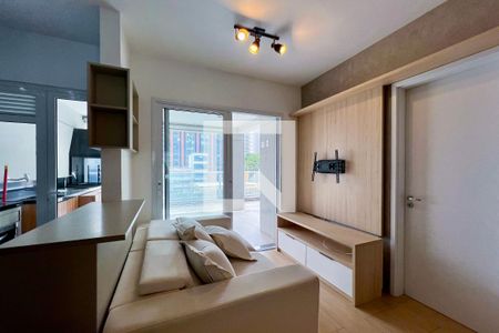 Sala de apartamento para alugar com 1 quarto, 65m² em Indianópolis, São Paulo