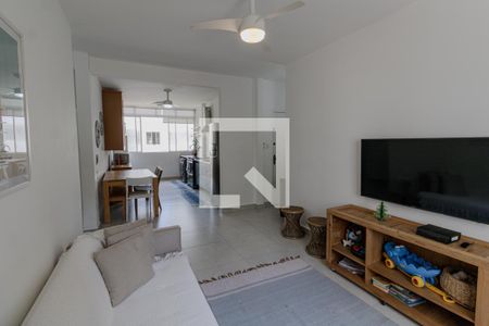 Sala de apartamento para alugar com 2 quartos, 70m² em Vila Alzira, Guarujá