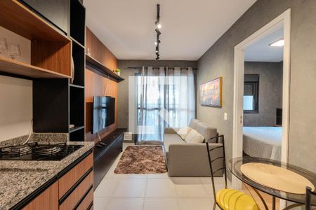 Sala/Cozinha de apartamento para alugar com 1 quarto, 26m² em Bela Vista, São Paulo