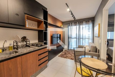 Sala/Cozinha de apartamento para alugar com 1 quarto, 26m² em Bela Vista, São Paulo
