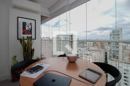 Varanda da Sala de apartamento à venda com 2 quartos, 110m² em Jardim Paulista, São Paulo