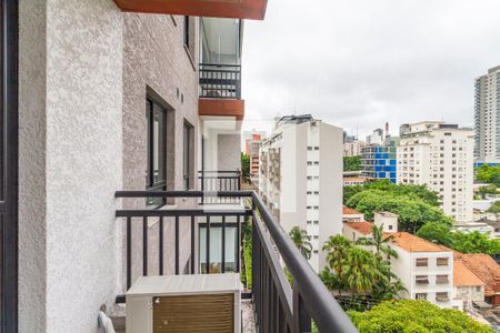 Varanda de kitnet/studio para alugar com 1 quarto, 27m² em Pinheiros, São Paulo