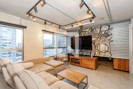 Sala de apartamento à venda com 1 quarto, 70m² em Campo Belo, São Paulo