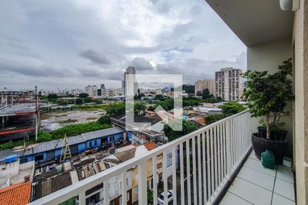 Varanda da Sala de apartamento à venda com 1 quarto, 55m² em Cambuci, São Paulo