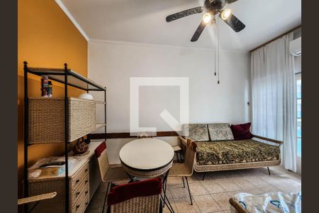 Sala de apartamento para alugar com 1 quarto, 56m² em Pitangueiras, Guarujá